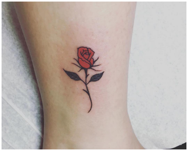 Beautiful little rose tattoo