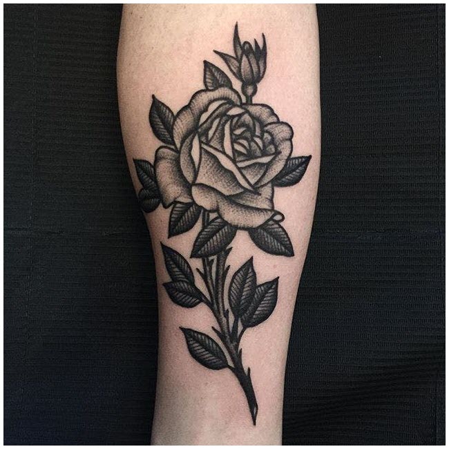 Rose hand tattoo