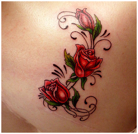 Beautiful tattooed rose