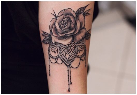 Black and white rose tattoo pictures