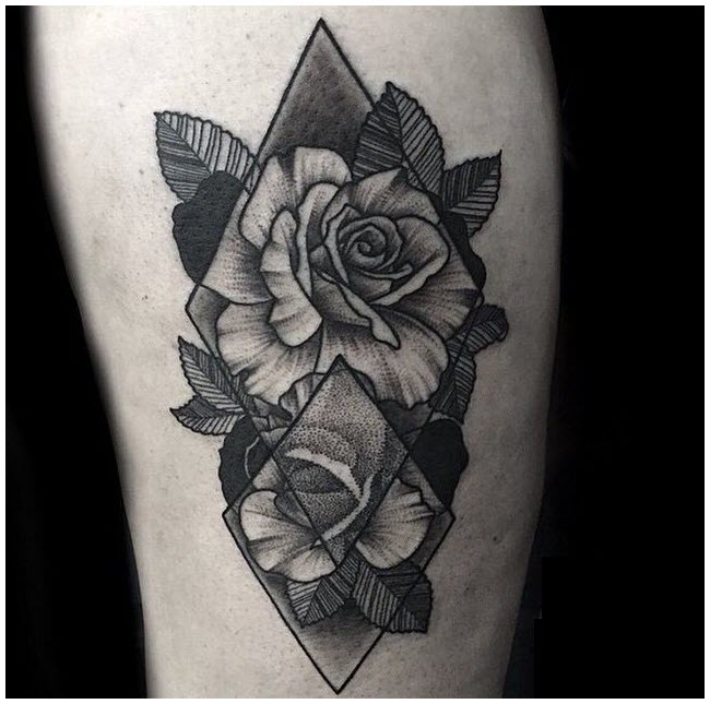 Beautiful black rose tattoo