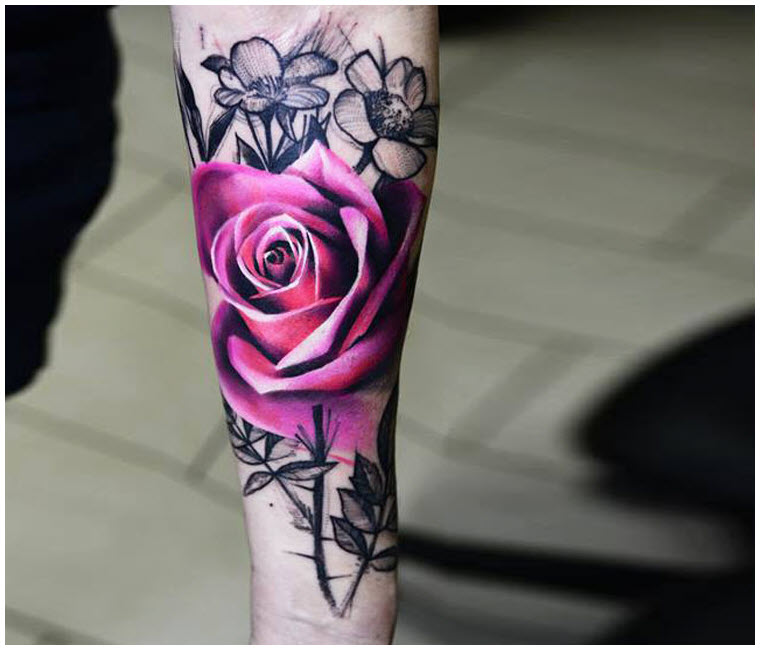 Unique rose tattoo pictures