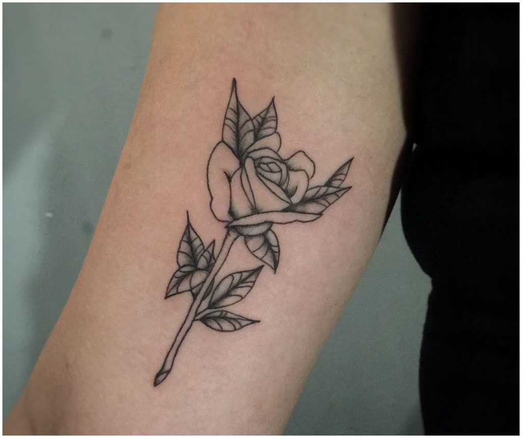 Simple rose tattoo